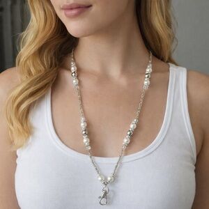 Pearl & Crystal Lanyard Necklace – Chic, Functional & So Pretty! ✨